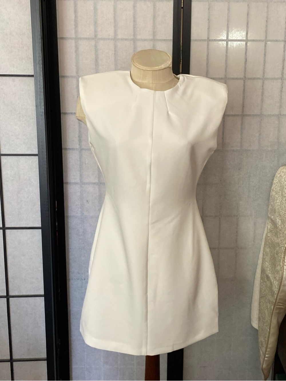 Zara JR Women M NWT Lined Sleeveless Shoulder Pad Dress MSRP $79